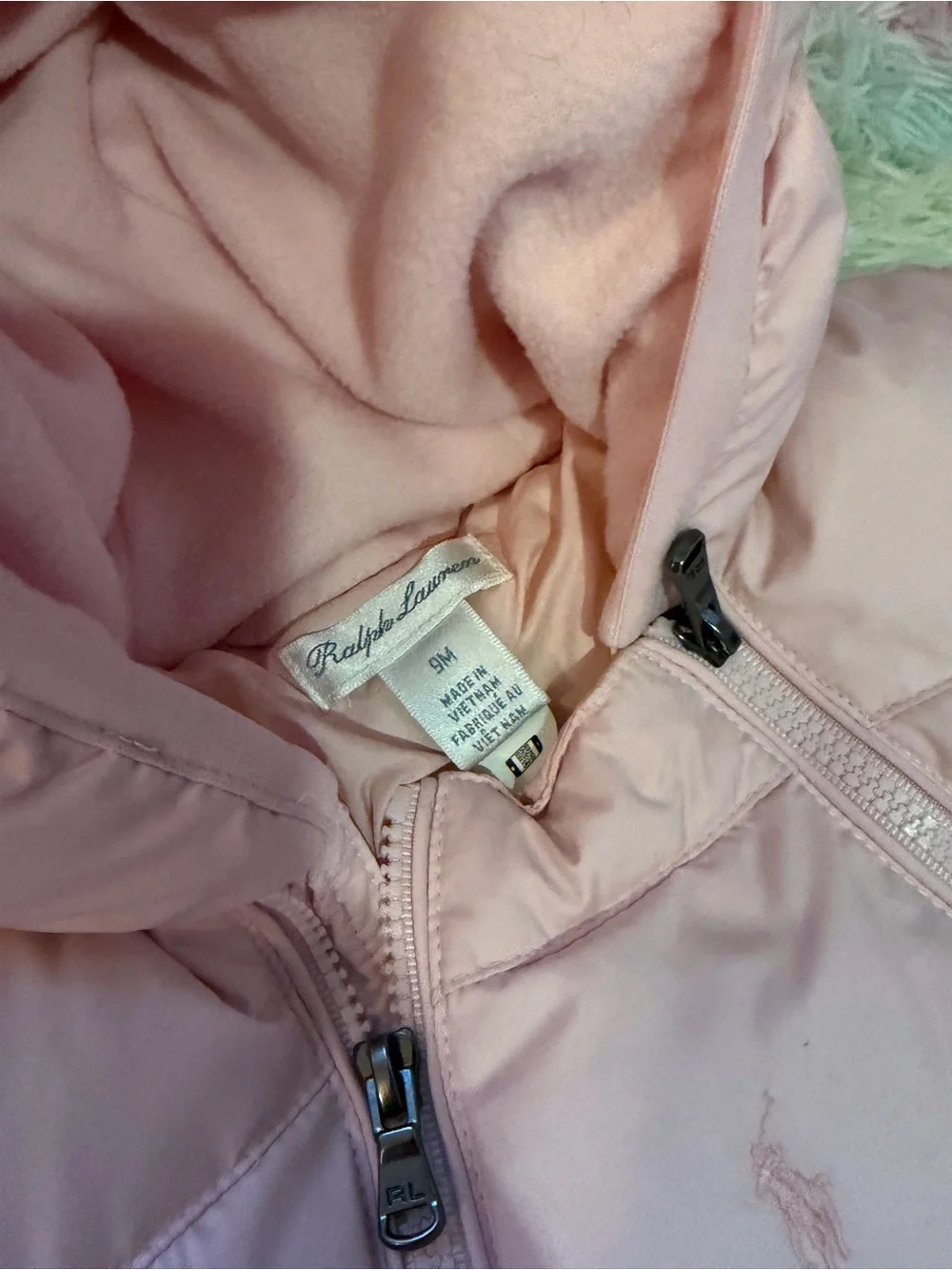 Ralph Lauren Baby Pink Puffer Snowsuit with Hood